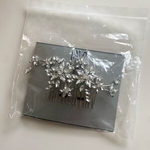 CZ Silver Bridal Floral Hair Comb